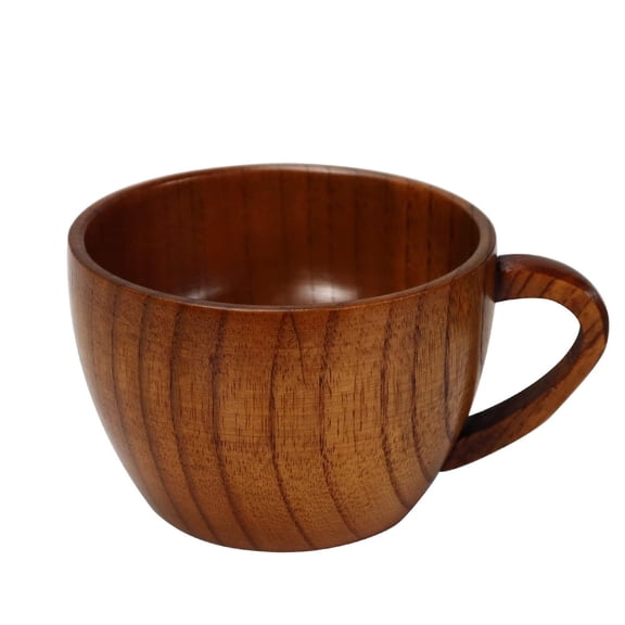Multibey Wooden Tea Cup & Coffee Mug - Vintage Drinking Cup with Handle for Tea, Milk, Beer, Water & Juice (200 ML)