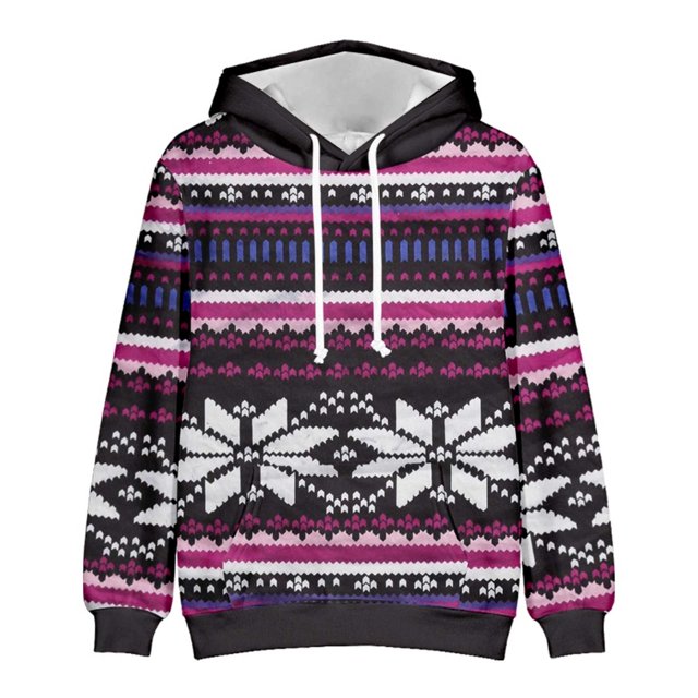 Hombres Casual Moda Sudadera con capucha Navidad 3D Print Pullover Top de manga larga Pompotops oipoqjl39039