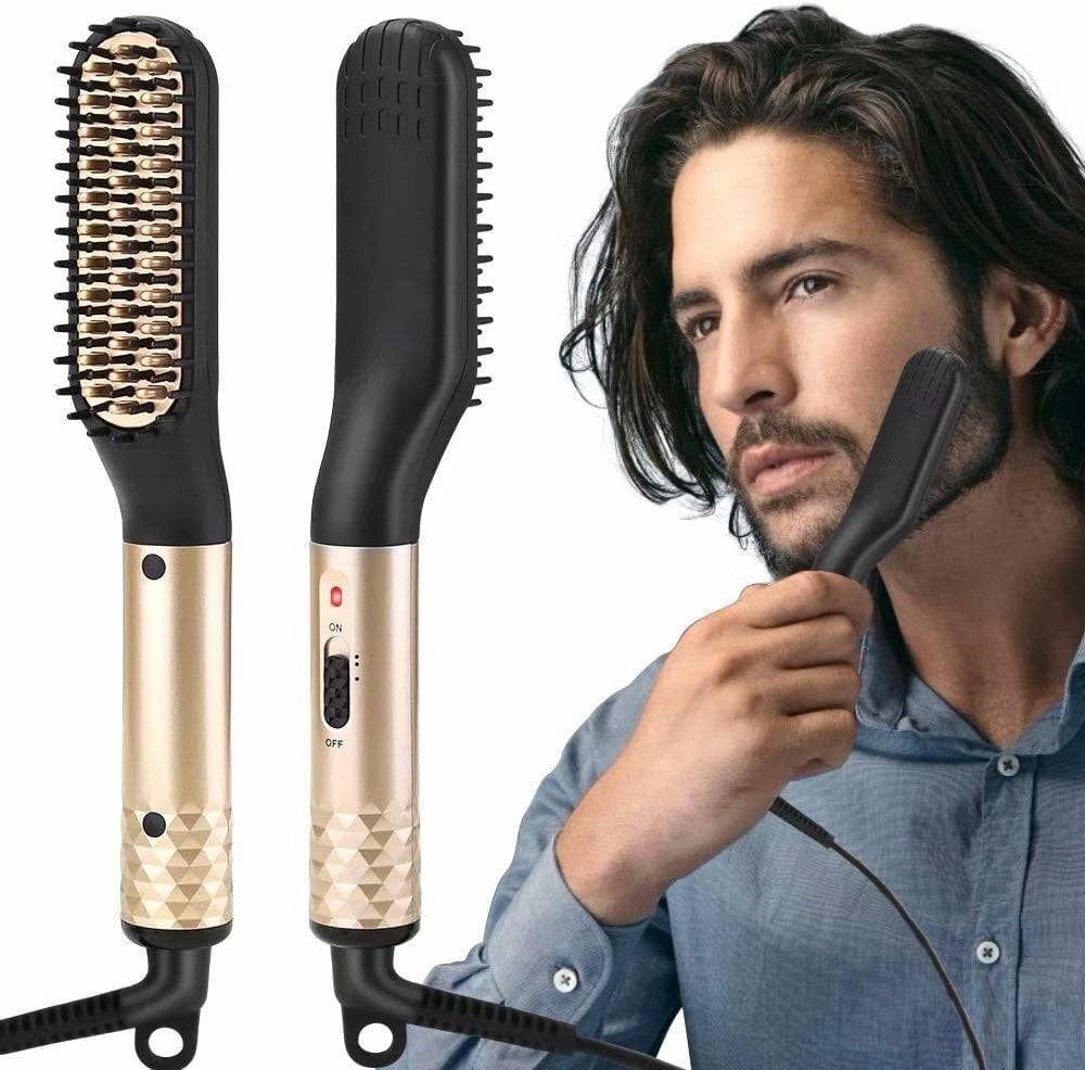 Heating Straightening Comb Hair Straightener Brush Men Quick Beard Str