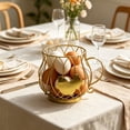 thumbnail image 4 of Rustic Vintage Chicken Wire Egg Basket With Handle for Egg Holder Fruit And Kitchen Living Room Home Farmhouse Rooster Decor Gold, 4 of 6