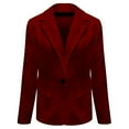 thumbnail image 2 of WNEGSTG Jackets for Women, Womens Casual Open Front Long Sleeve Lapel Collar Button Work Office Business Jacket, Red M, 2 of 5