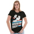 thumbnail image 3 of Popeye The Sailor Man American Might Women's T Shirt Ladies Tee Brisco Brands S, 3 of 5