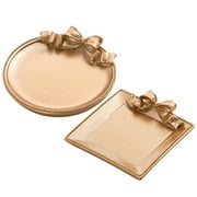 Zonh  2 Pcs Jewelry Tray Gold Dresser Key and Silver Resin