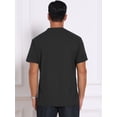 thumbnail image 3 of DARING DIVA Men's Henley Breathable Short Sleeve Button Down T-Shirt L Black, 3 of 7