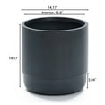 thumbnail image 5 of Round Planter Outdoor Modern Gray Planter 14 Inch Plant Pot Home Garden Decor, 5 of 9