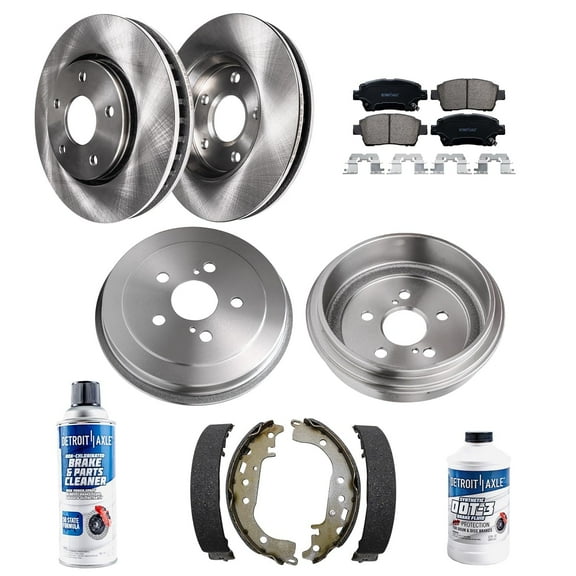 Detroit Axle - Brake Kit for 2004-2008 Toyota Prius Replacement 2004 2005 2006 2007 2008 Disc Brake Rotors Ceramic Brakes Pads Front and Rear