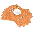 thumbnail image 2 of YFYANG Washable Heat-Resistant Placemats, 70% PVC/30% Polyester, Orange Fruit Texture Kitchen Table Mat, 12" x 18" 6 Pcs, 2 of 6