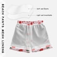 thumbnail image 3 of FORMRS Boys Swim Trunks Quick Dry Mesh Lining Beach Boardshorts, Sizes XS-XL, Pink Floral Strawberry Pattern, 3 of 7
