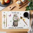 thumbnail image 2 of Groundhog Placemats Set of 12, Spring Floral Butterfly Botanical Placemats for Dining Table, Place Mats for Kitchen Tabletop, Waterproof Wipeable Dining Table Mats Set, 2 of 9