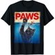 thumbnail image 1 of Paws - Camiseta de gato negro con parodia persiguiendo a un lindo ratón asustado, 1 of 1