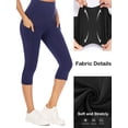 thumbnail image 5 of Sexy Dance Women High Waist Capris Leggings Activewear Workout Running Cropped Pants with Pockets, 5 of 11