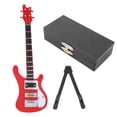 thumbnail image 1 of Guitarra eléctrica de madera en miniatura, modelo de instrumento musical, adornos, regalos, rojo, 1 of 14