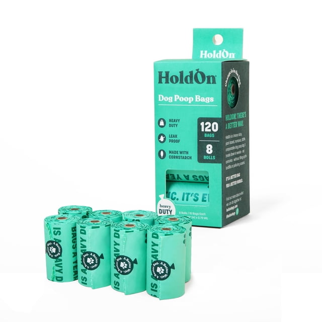 Bolsas HoldOn para excrementos de perro, sin perfume, a prueba de fugas y resistentes a roturas