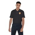 thumbnail image 2 of Ted Lasso Mustache Cotton Polo Shirt, Black, Small, 2 of 6
