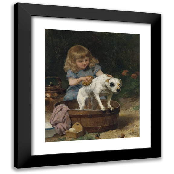 Louis Marie De Schryver 12x14 Black Modern Framed Museum Art Print Titled - Bath Day