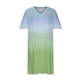 thumbnail image 4 of Brnmxoke Plus Size Dresses for Curvy Women Gradient Color Oversize T Shirt Midi Dress Loose Short Sleeve V Neck Tie Dye Print Dress 2025 Multicolor,XXXXL, 4 of 5