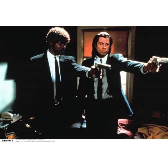 Pulp Fiction Samuel L. Jackson John Travolta Jules & Vincent aim 8x10 photo