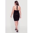 thumbnail image 3 of Women's Plus Size Floral Velvet Burnout Mesh Halter Dress, 3 of 3