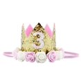thumbnail image 1 of Diadema Aivtalk para bebé niña, corona de tercer cumpleaños, rosa, 1 of 5