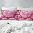 thumbnail image 3 of Erosebridal Housse de Couette Imprimée 3D Cœur d'Amour, Literie Rose Rêveuse, Réversible 2 Pcs (Sans Couette), 3 of 7