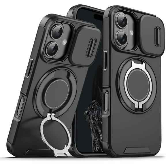 MYKOMI Case for iPhone 17,Military Grade [Built-in Kickstand] Magnetic Rotate Ring Holder Heavy Duty TPU PC Drop Shockproof Protect Phone Case for iPhone 17,6.3 inch 2025