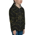 thumbnail image 5 of Kdxio Golden Spider Web Pattern Kids Boys Girls Zip Up Hoodie 3D Printed Hooded Sweatshirt Hoody Coat with Pocket 7-12 Y-Medium, 5 of 6