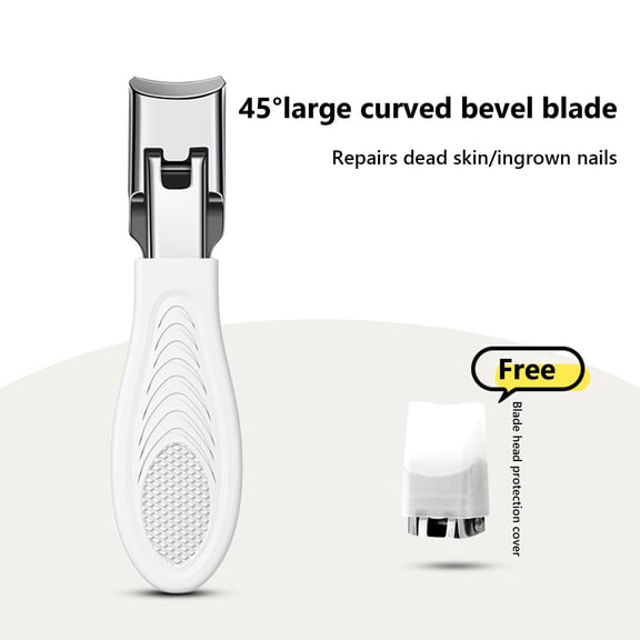 FEOLGEHLY Stainless Steel Large Opening Slant Tip Nail Clipper, Fingernail & Toenail Cutter for Thick Nails, Practical Nail Trimmer for Men Women Adults Seniors