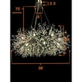 thumbnail image 3 of 6003-80-GOLD Crystal Chandelier 38" Firework  Lighting Starburst Pendant light Silver, 3 of 5