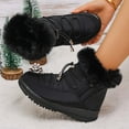 thumbnail image 6 of Gyexs Winter Boots for Women Snow: Furry Lined Warm Ankle Boots - Adjustable Waterproof Outdoor Zipper Snow Shoes, Black, Size 6.5, 6 of 8