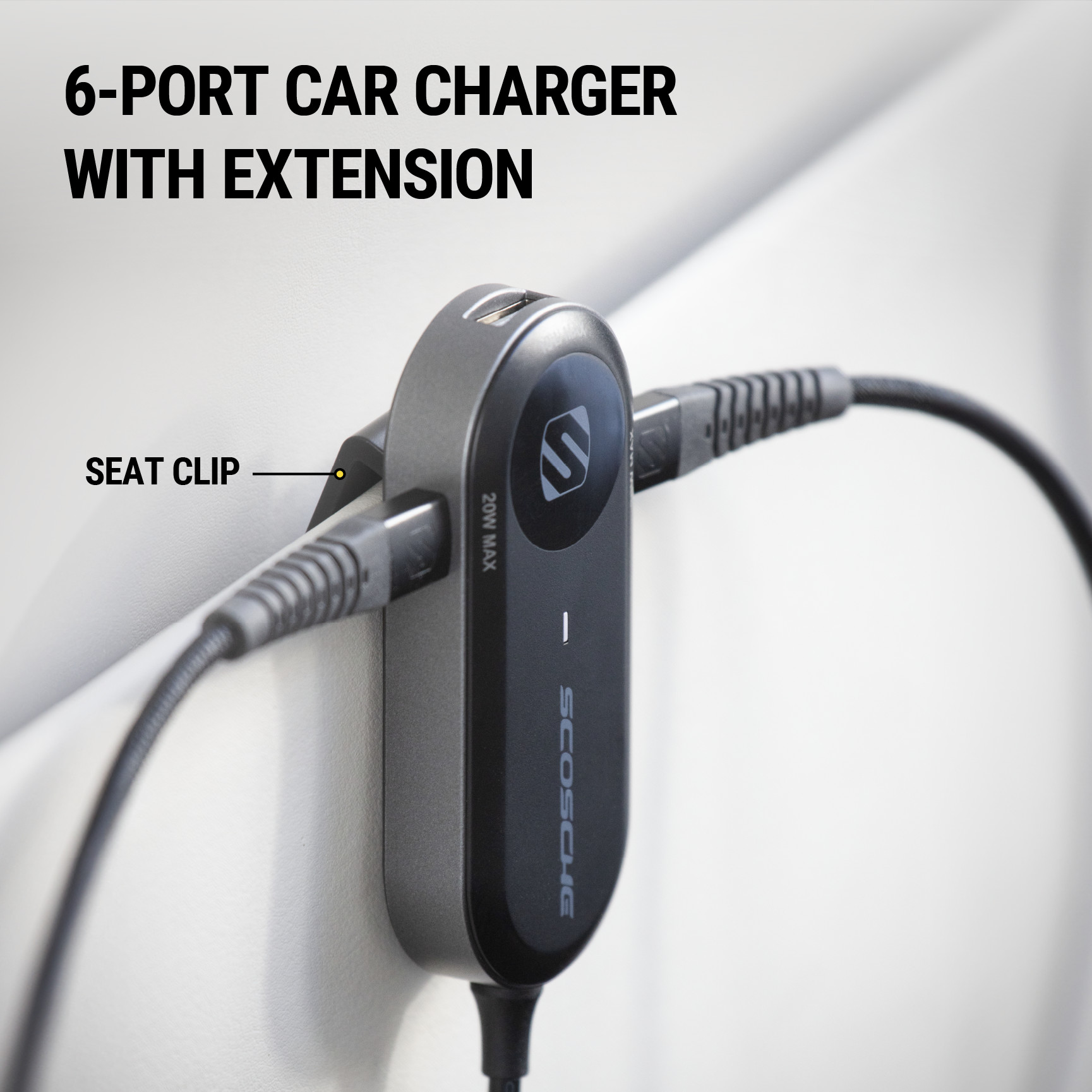Scosche PowerVolt 100W Six-Port Car Charger with Cable photo 5