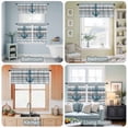 thumbnail image 3 of Kitchen Window Curtains Valance and Tier Set, Haze Blue Ocean Anchor Rod Pocket Tier Curtains and Valance 3 Piece Set, Coastal Gray White Stripe Window Treatment for Bedroom Living Room, 3 of 9