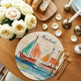 thumbnail image 2 of Nautical Boat Round 13 Inch Placemats Set of 2, Coastal Sailing Ship Ocean Painted Sea HeatResistant Non Slip Place Mats for Dining Table, Wipeable Braided Kitchen Table Mats for Housewarming, 2 of 9
