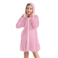 thumbnail image 3 of TIREOW Girls Swim Cover Up Solid Color Long Sleeve Zip-Up Hooded Terry Bathing Beach Pool Swimwear Clothes with Sunglasses 2 Piece Set, 3 of 7