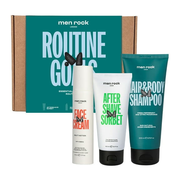 Men Rock Routine Essential Grooming Kit, Aftershave, Mens Grooming, 3 Pc