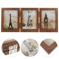 thumbnail image 2 of 1Pc Tri-fold Photo Frame Wooden Picture Frame Desktop Decor for Home Office, 2 of 8