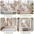 thumbnail image 6 of Eucalyptus Leaves Tier Curtains, Brown Spring Botanical Aesthetic Light Filtering Kitchen Curtains, 2Pcs Rod Pocket Half Window Treatments Panels for Sink Cafe Cabinet Basement 27.5x45 Inches, 6 of 9