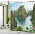 thumbnail image 5 of Ambesonne Landscape Shower Curtain, Cliff in Philippines, 69"Wx75"L, Green Brown Blue, 5 of 5