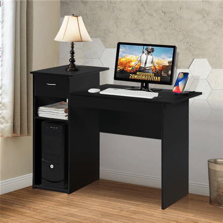 Small Es Home Office Black Computer Desk With Drawer And Small Es Home Office Black Computer Desk With Drawer And