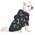 thumbnail image 2 of Goofa Shells and Seaweed Pattern Small Dog Sweater Hoodies Pet Grey Hooded Soft Fleece Sweatshirts with Pocket Fall Winter Puppy Cat Sweaters Warm Clothes-Medium, 2 of 8