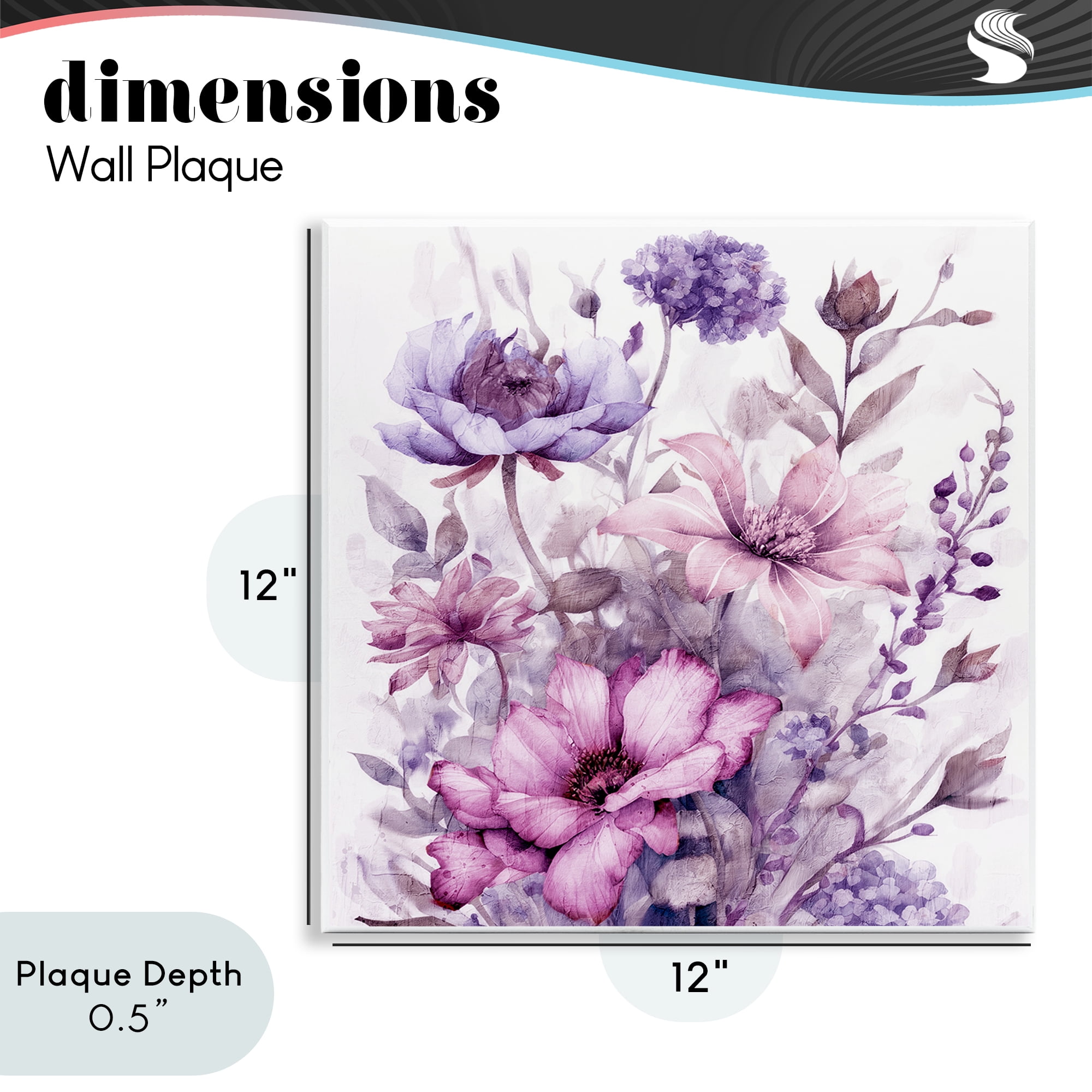 Stupell Industries Purple & Blush Florals Wall Plaque Art, design by Kim Allen