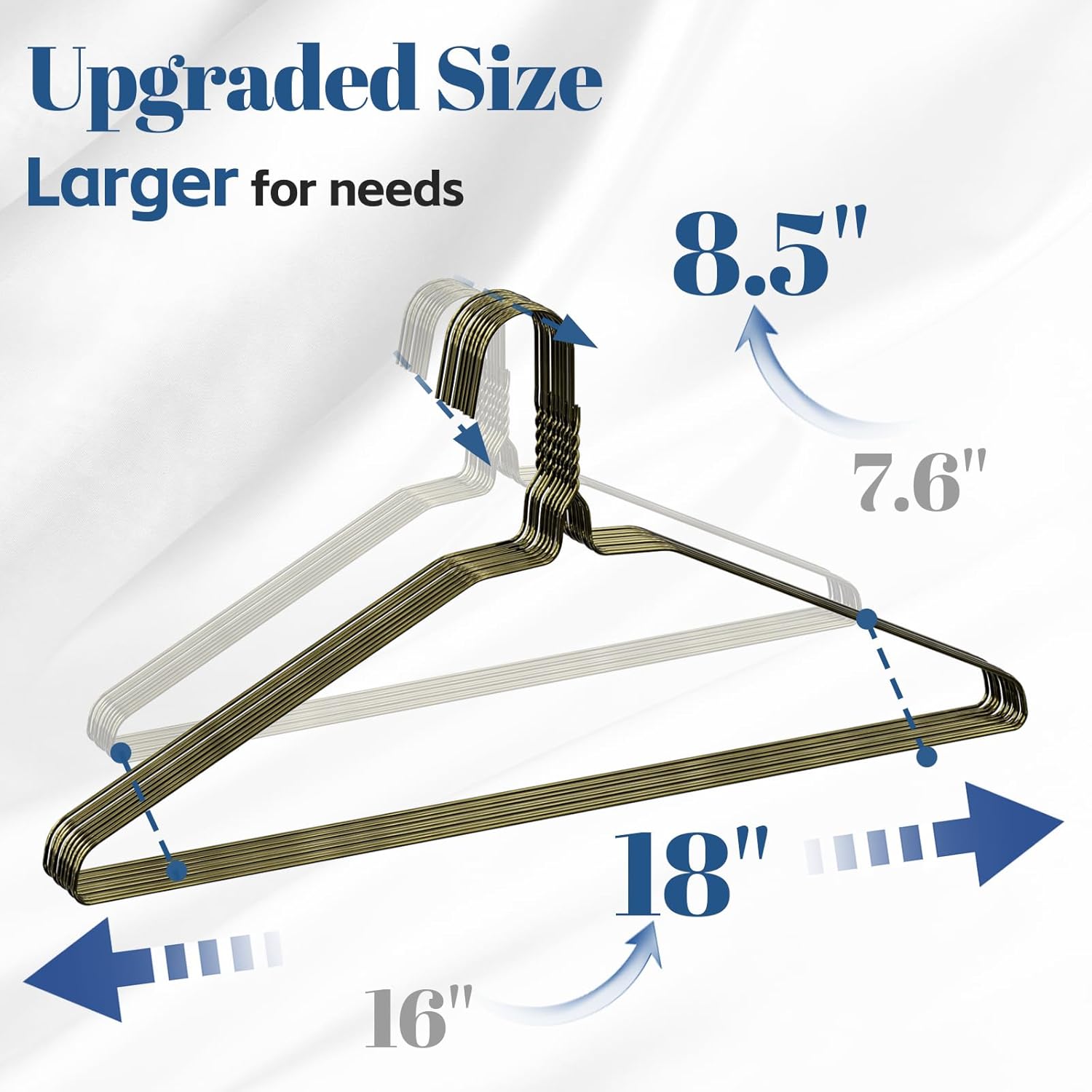 SPECILITE 18in Wire Metal Clothes Hangers Bulk 100 Pack, Space Saving, Ultra Thin for Large Size Suits, Coats, Bronze