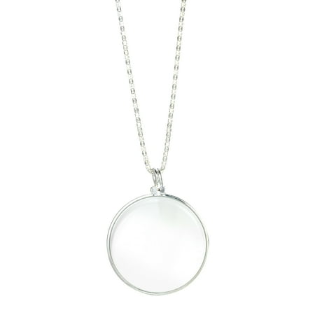Rattan Hanging Chair Australia 5X Necklace Magnifier Hanging Loupe Utility Monocle Lens Coin Magnifying Glass Necklaces Pendant with 450mm Metal Chain for Jewelry Library Reading Fine Print Zooming Increase Vision ()