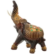 Raindrops Wooden Carved Elephant Sculpture Lucky Wealth Elephant Statue Wood Carved Elephant Craft