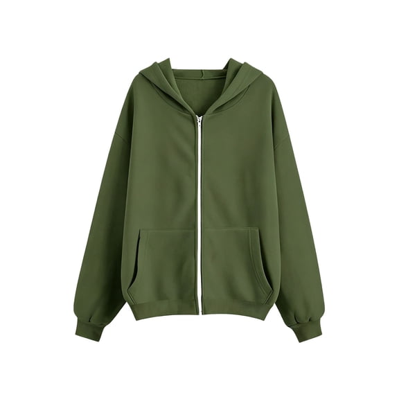 Girls Solid Full Zip Hoodie Sweatshirt Casual Lightweight Everyday wear for Kids 3-16Years