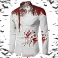thumbnail image 2 of Men's Casual Halloween Shirt with Unique Handprint Design Festive Long Sleeve Button Down for Eerie Celebrations Customized Style for Halloween Events, 2 of 4