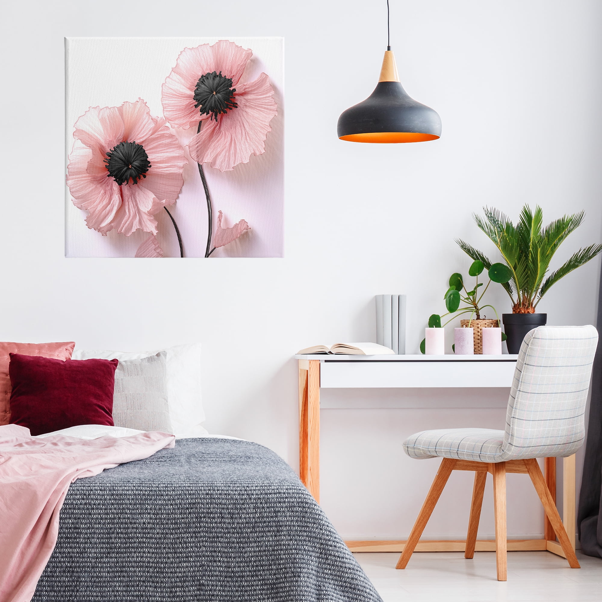 Properly Pink Poppies Canvas Wall Art, design by Sasha