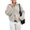 White, variant on Women's Knit Cardigan Long Sleeve Double Zip Turtleneck Sweater Jacket Casual Loose Warm Commuter Outerwear for Fall Winter L