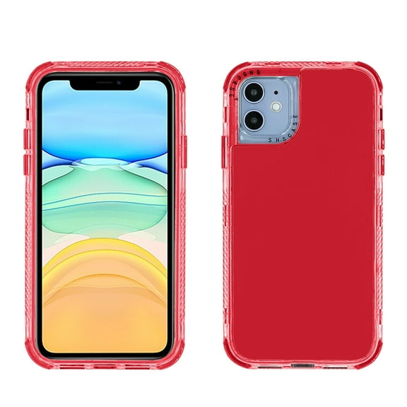 Allytech iPhone 12 Pro Max Case with Screen Protector, Full Protection TPU Silicone Case Cover Anti-scratch Impact Resistant Back Cover Case for Apple iPhone 12 Pro Max 6.7", Red