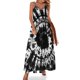 thumbnail image 1 of Vestido negro con efecto tie dye, estampado abstracto, sexy, maxivestido con tirantes, elegante, estilo bohemio, para playa, vestidos largos de verano con escote en V, vestidos de talla grande, 1 of 7