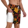 thumbnail image 2 of Balery Autumn Maple Leaves A Mens Swim Trunks Swim Shorts for Men Quick Dry Inseam Beach Shorts with Compression Liner Pocket-Small, 2 of 9